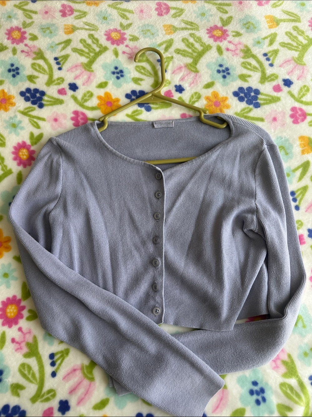 Brandy Melville Lavender Button-Up Crop Cardigan
